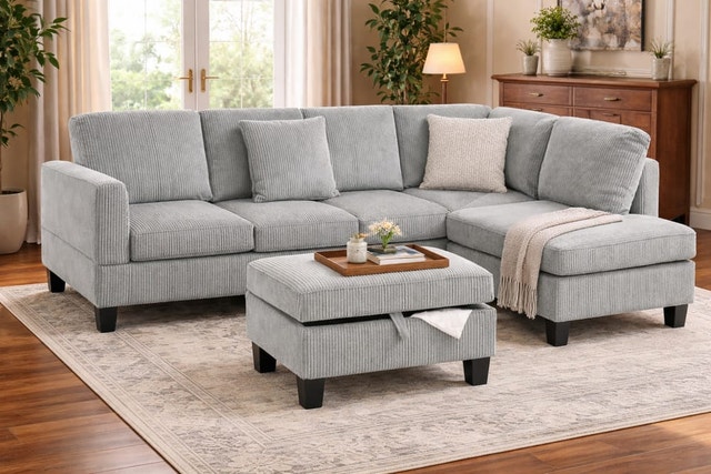 Large 6 or 7 Seater Sectional Sofa Elegant Couch - photo 3