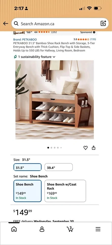 Bamboo Shoe Rack Bench with Storage