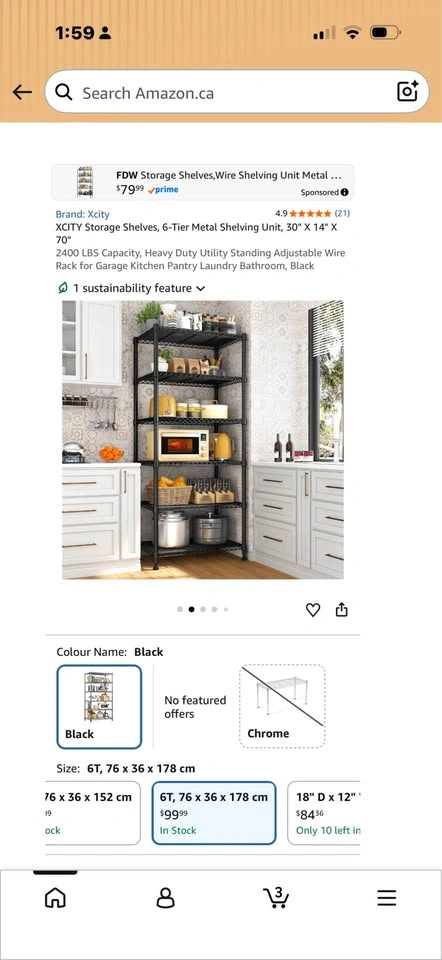 Storage Shelves, 6-Tier Metal Shelving Unit - photo 2