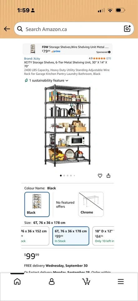 Storage Shelves, 6-Tier Metal Shelving Unit - photo 3