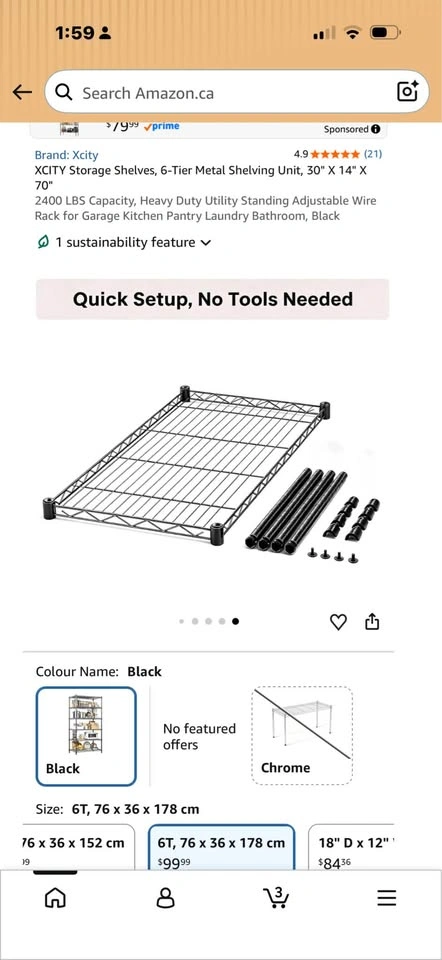 Storage Shelves, 6-Tier Metal Shelving Unit - photo 5
