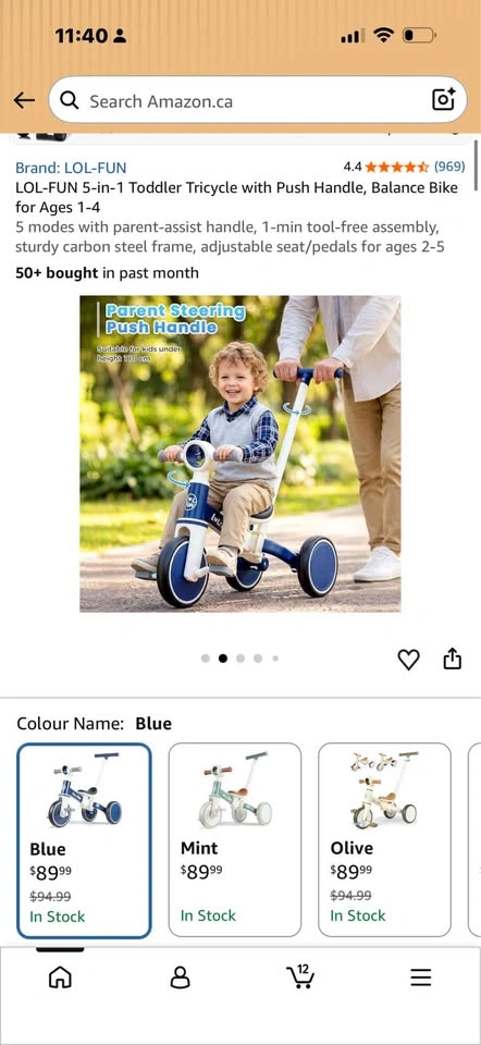 Toddler Tricycle with Push Handle - photo 3