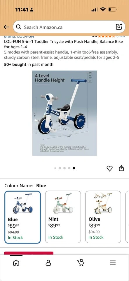 Toddler Tricycle with Push Handle - photo 5