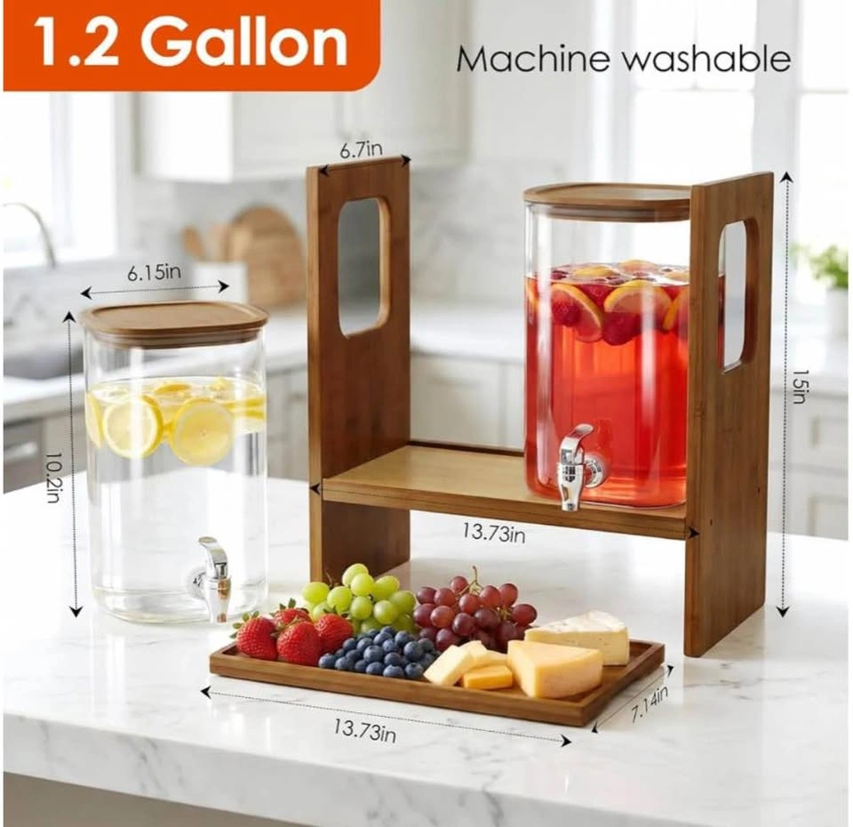 Glass Drink Dispenser with Stand - photo 3