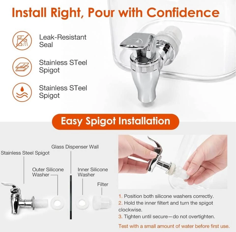 Glass Drink Dispenser with Stand - photo 4