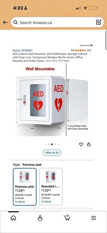 AED Cabinet Wall Mounted