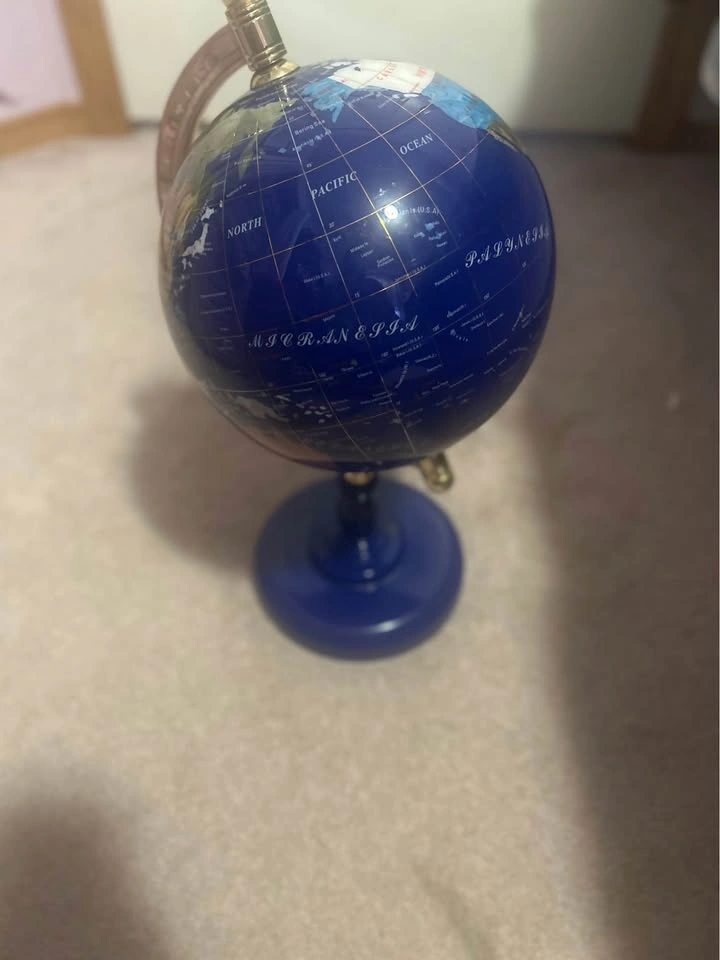 Blue Lapis Gemstone Globe world Map 21’’ - photo 3