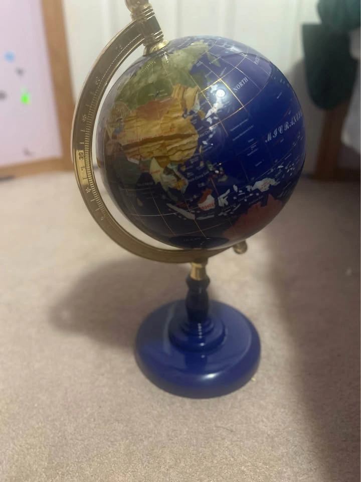 Blue Lapis Gemstone Globe world Map 21’’ - photo 4
