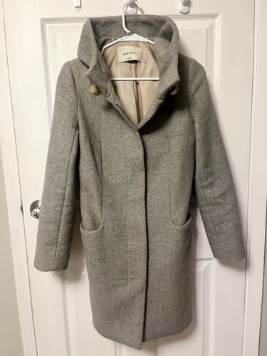 Aritzia Babaton Pearce Hooded Wool Cashmere Coat Gray XS