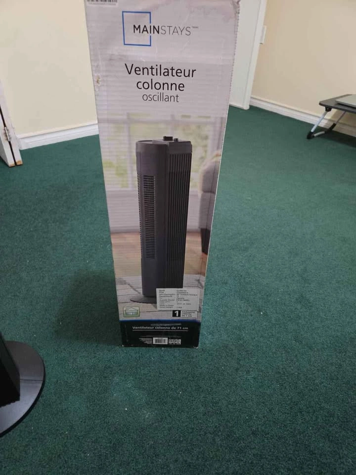 Mainstays 28" Oscillating Tower Fan – Like New + Original Box - photo 5