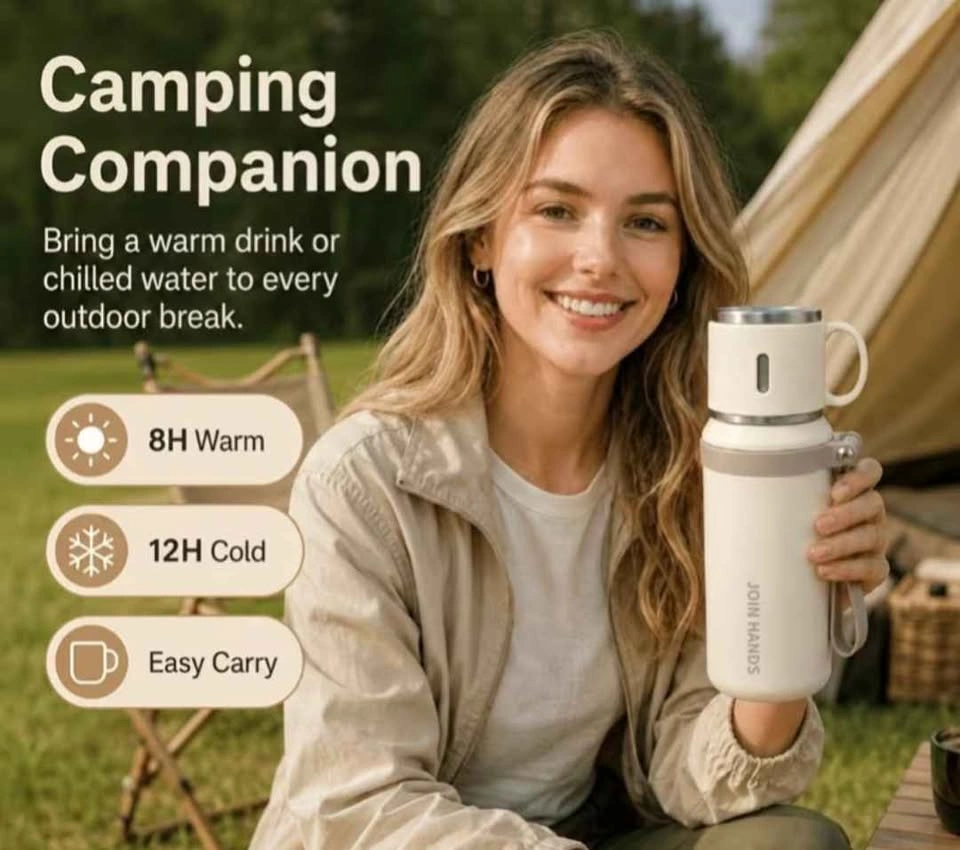 JOIN HANDS 800ml Insulated Water Bottle with Cup Lid - photo 2