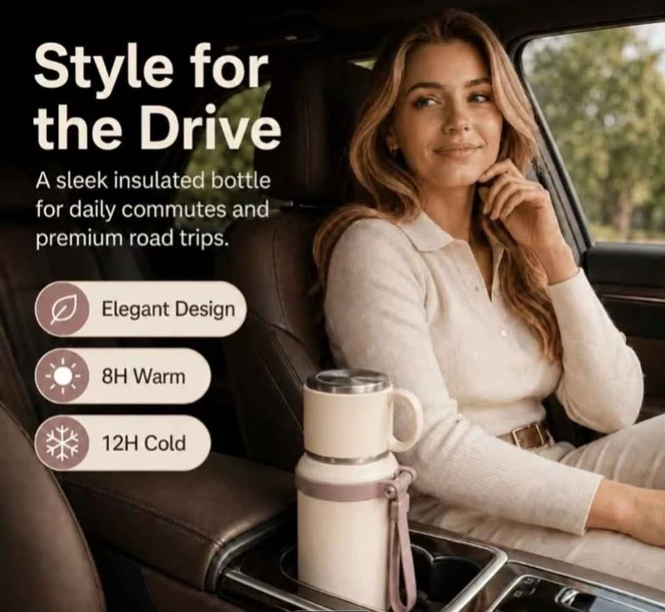 JOIN HANDS 800ml Insulated Water Bottle with Cup Lid - photo 4