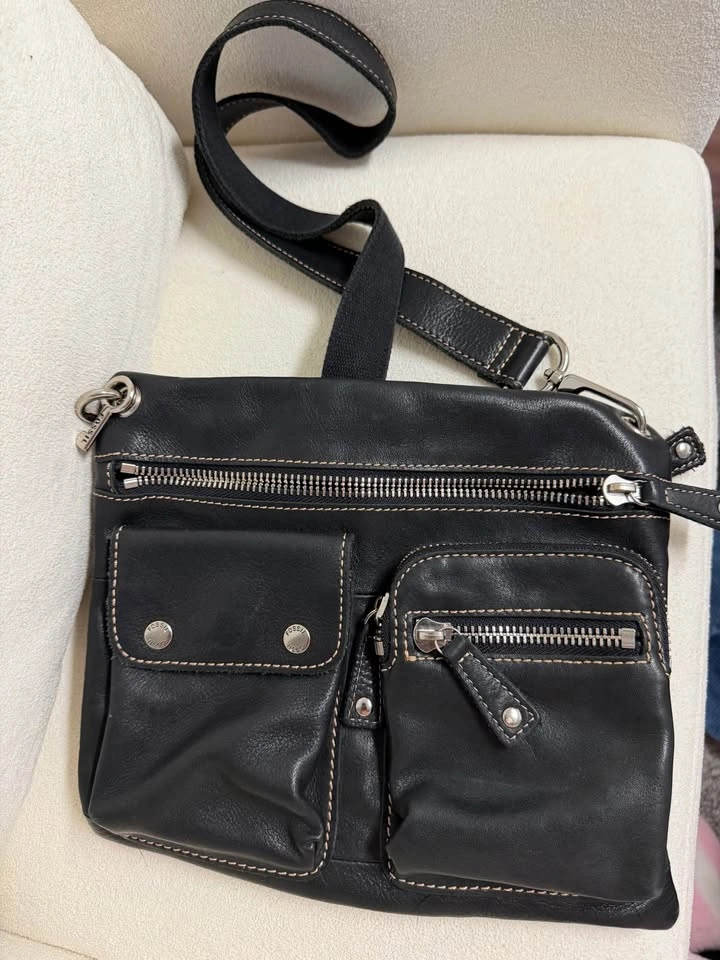 Small Black Fossil Genuine Leather Crossbody Bag - photo 2