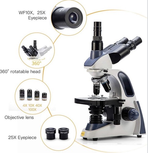 Swift SW380T Compound Trinocular Microscope 40X-2500X - photo 2