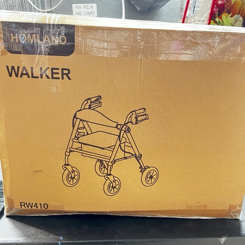 HOMLAND Rollator Walker with Seat 8" Wheels Foldable 350 lb Red - photo 5