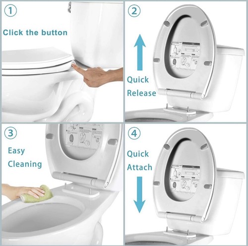 Elongated Closed Front White Toilet Seat Slow-Close - photo 5