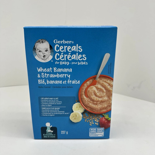 Nestlé Gerber Stage 2 Wheat Banana Strawberry Baby Cereal