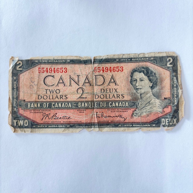 Bank of Canada $2 Bill 1954