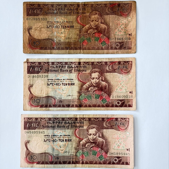 National Bank of Ethiopia Ten Birr Banknotes