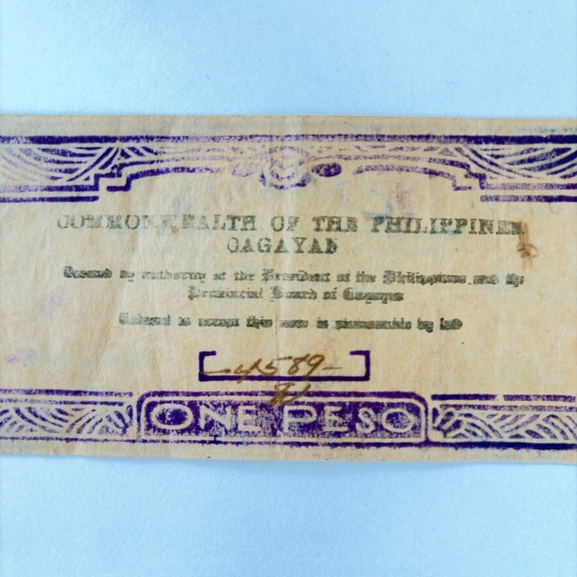 Commonwealth of the Philippines One Peso Cagayan Note