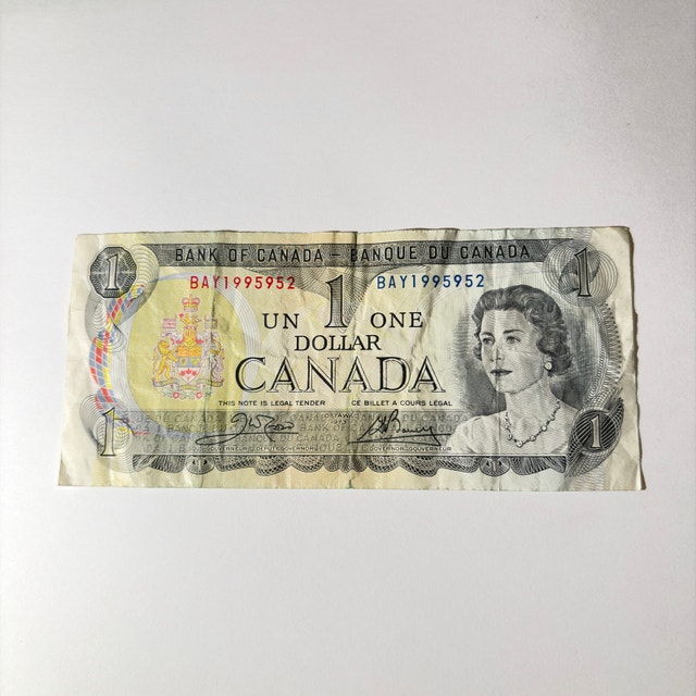 Bank of Canada One Dollar Bill