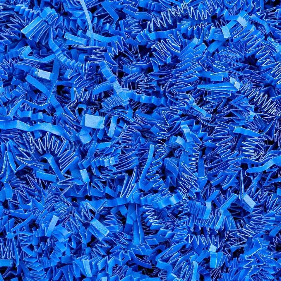 Crinkle Cut Paper Shred Filler 2 LB Royal Blue