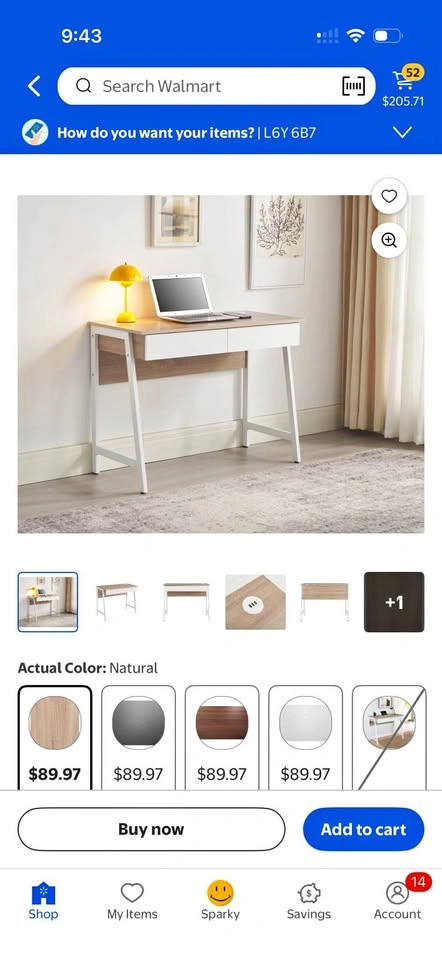 Like New Modern Desk with 2 Drawers – Moving Sale