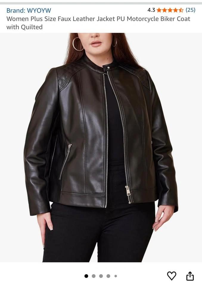 3X Black Faux Leather Jacket - photo 2