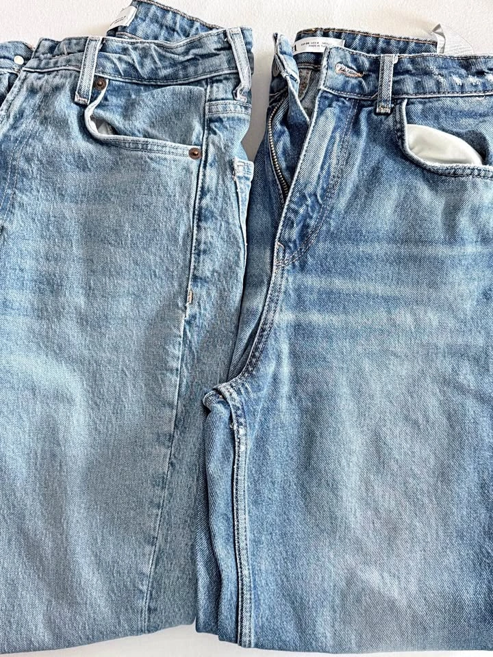 Zara High-Waisted Mom Fit Jeans (Size 36 / US 4) – Set of 2