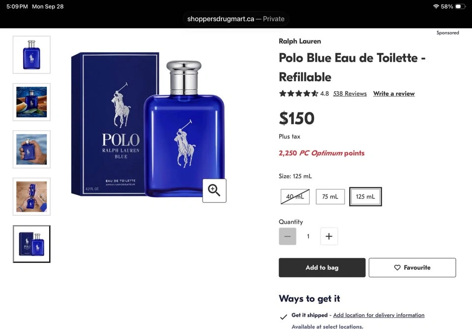 POLO RALPH LAUREN BLUE parfum - photo 3