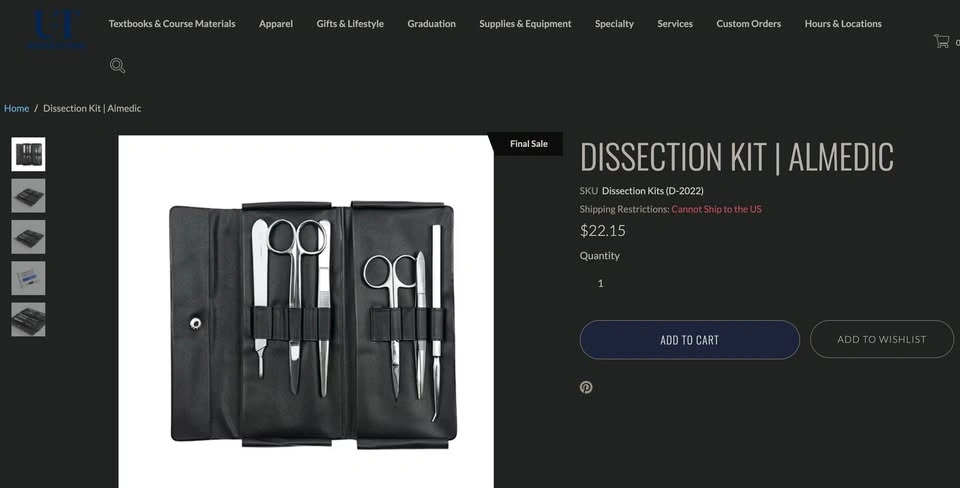 UofT Biology Dissection Kit with Safety Goggles - photo 2