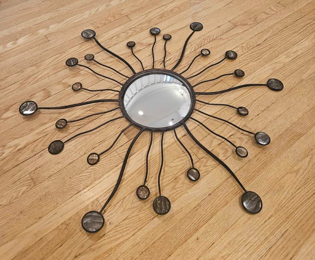 Vintage Sunburst Metal Wall Mirror