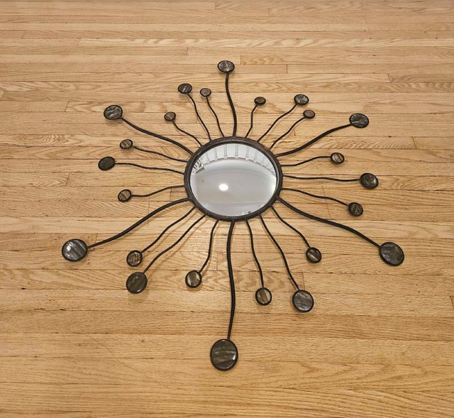 Vintage Sunburst Metal Wall Mirror - photo 2