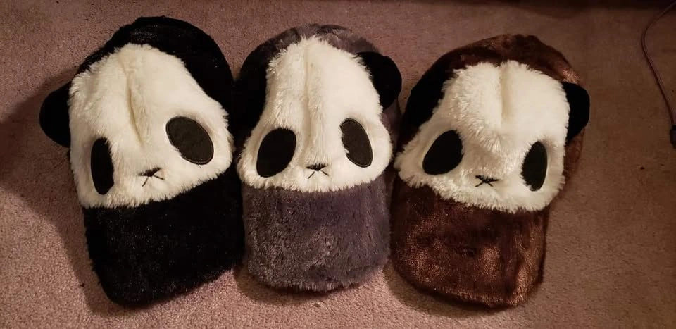 Furry panda hats