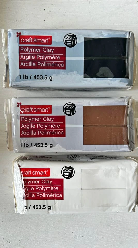 $10 all Craft Smart Polymer Clay 1 lb Blocks - White, Brown, Bla