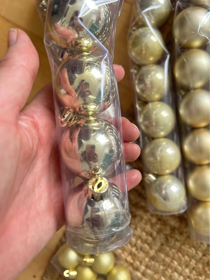 Christmas House Gold Christmas Ball Ornaments Bulk Lot - photo 2