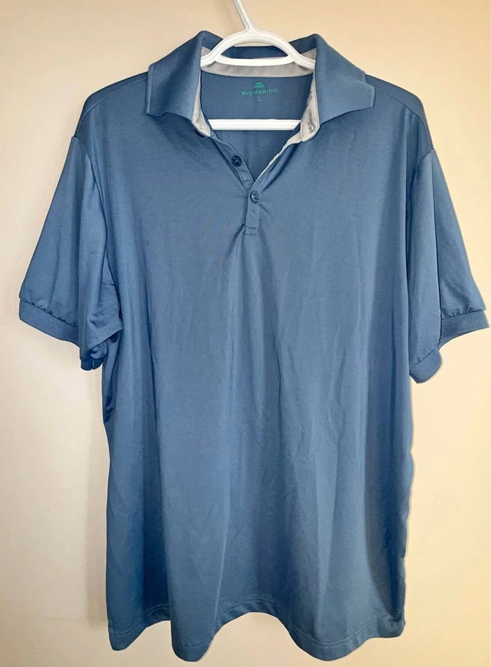 Mio Marino Men's Blue Polo Shirt Size L