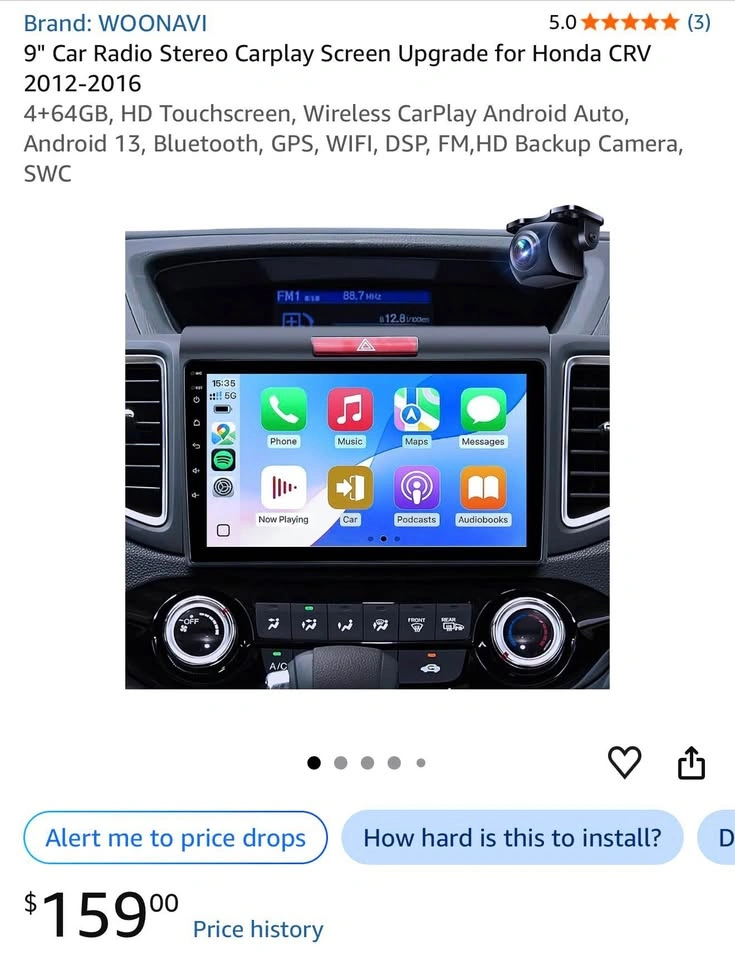 9" Car Radio Stereo Carplay Screen Upgrade for Honda CRV