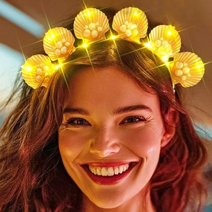 New~Light Up Shell Headband, Mermaid Hair Accessory thumbnail