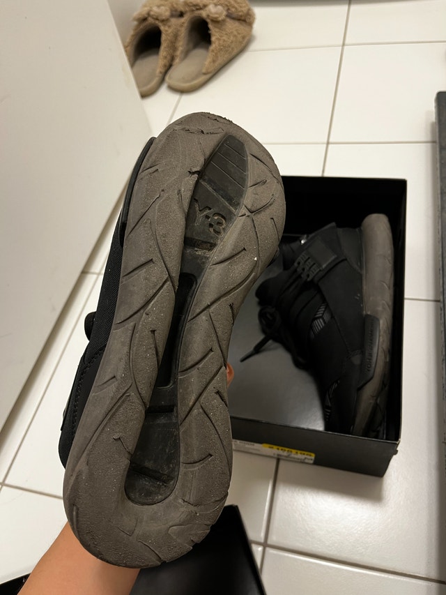 Y-3 Men Black Qasa High Sneakers Size 7 - photo 4