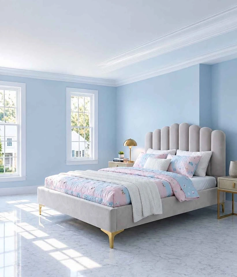 Queen Scalloped Velvet Bed Frame - photo 3