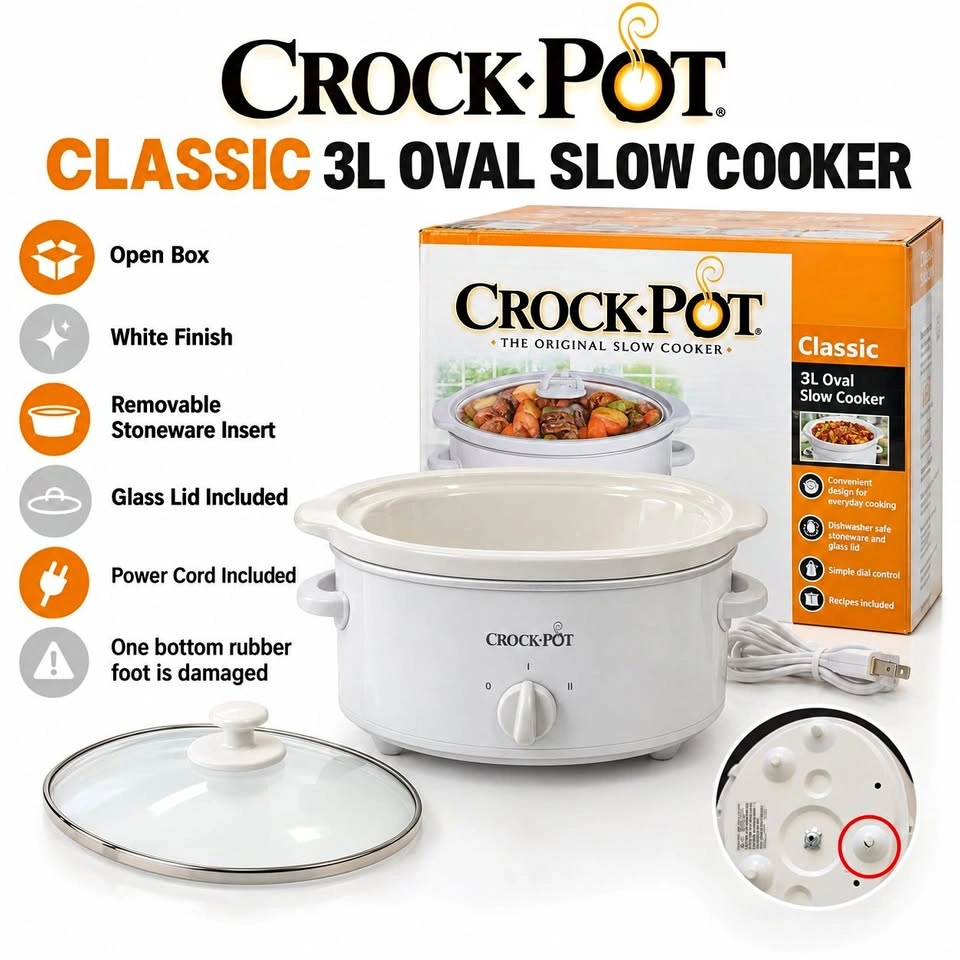 Crock-Pot Classic 3L Oval Slow Cooker – Open Box