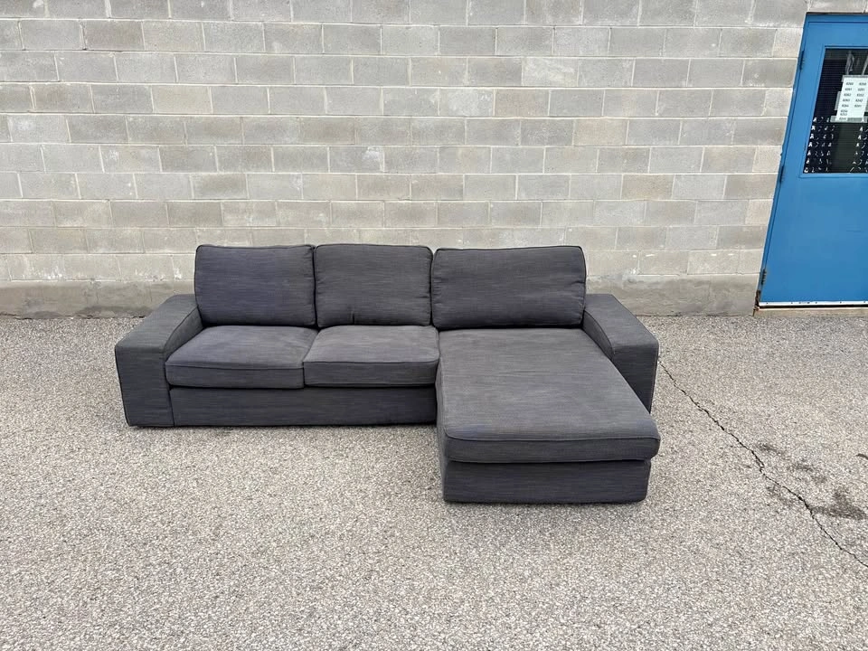 Grey Sectional Sofa with Reversible Chaise - Delivery Available