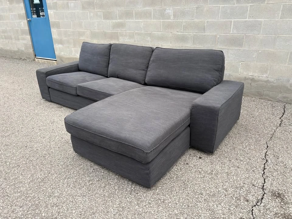 Grey Sectional Sofa with Reversible Chaise - Delivery Available - photo 3