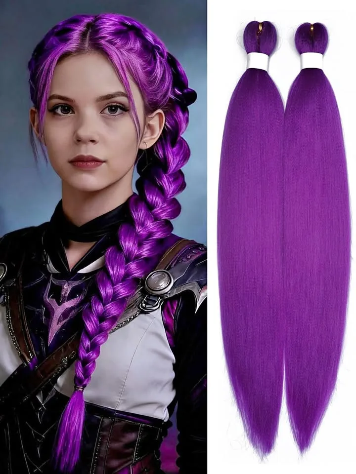 New~Purple Hair Extensions for Braids 28 inch(2 PK) thumbnail