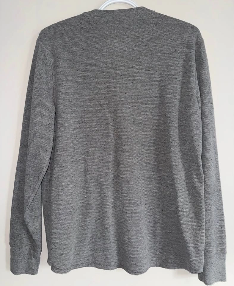 GAP Men's Grey Long Sleeve Henley Shirt - Size Large - photo 2