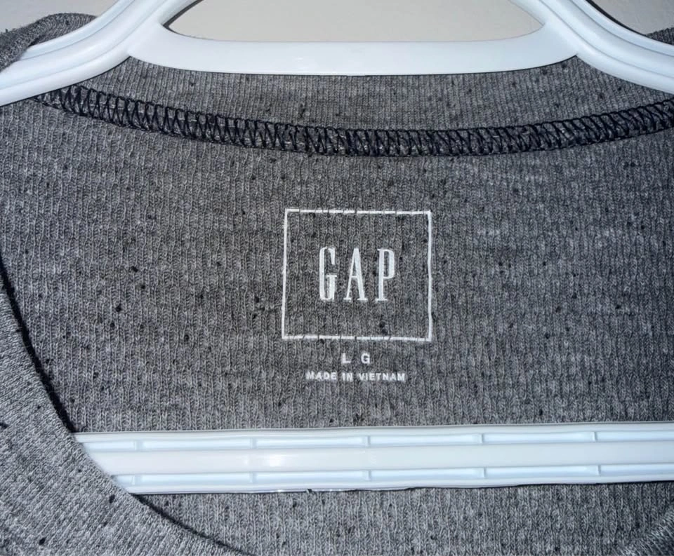 GAP Men's Grey Long Sleeve Henley Shirt - Size Large - photo 3