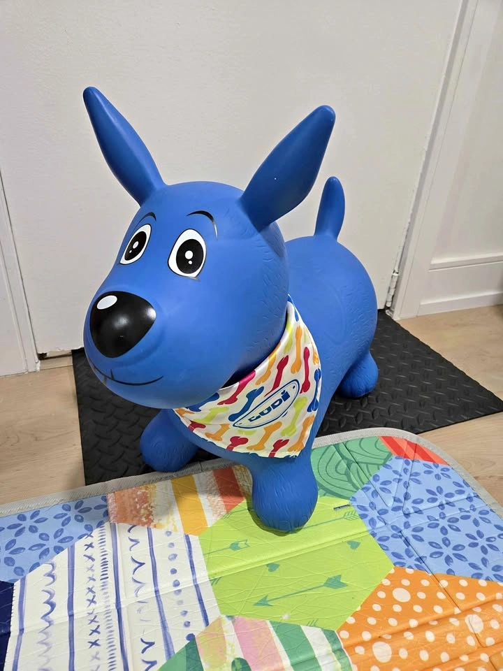 Blue Inflatable Bouncing Dog Hopper