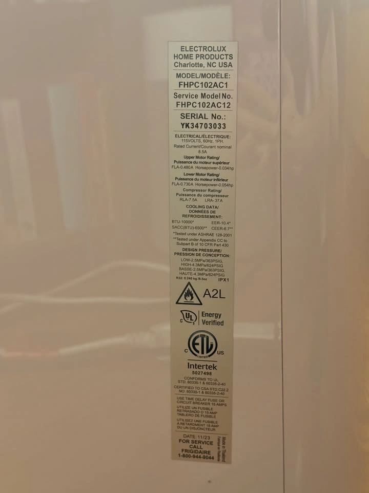 Moving Sale - Frigidaire 6,500 BTU Portable AC - photo 3