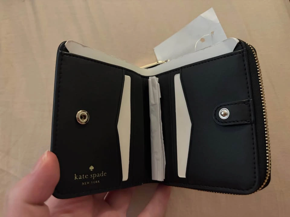 NWT Kate Spade Staci Saffiano Leather Small Wallet - Black - photo 3